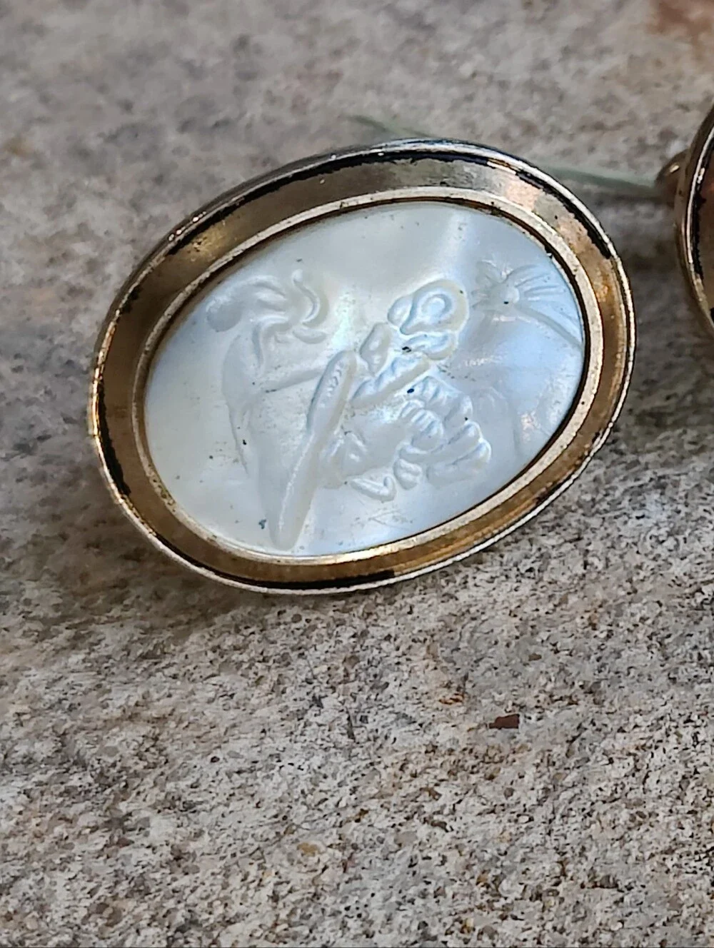 Vintage Swank Mother Of Pearl Cufflinks